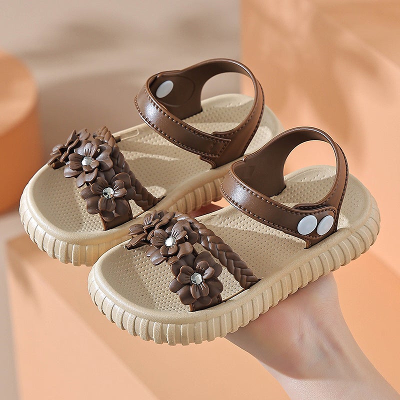 Girls' Sandals 2025 Soft Sole Non-Slip Girls Cute Peep Toe Children'S Princess Beach Sandals - Image 1