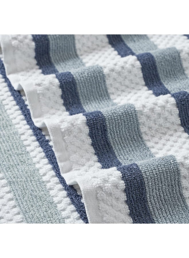 Modern Threads Modern Threads Pax 6-Piece Reversible Yarn Dyed Jacquard Towel Set - Bath Towels, Hand Towels, & Washcloths - Super Absorbent & Quick Dry - 100% Combed Cotton, Denim  - Image 2