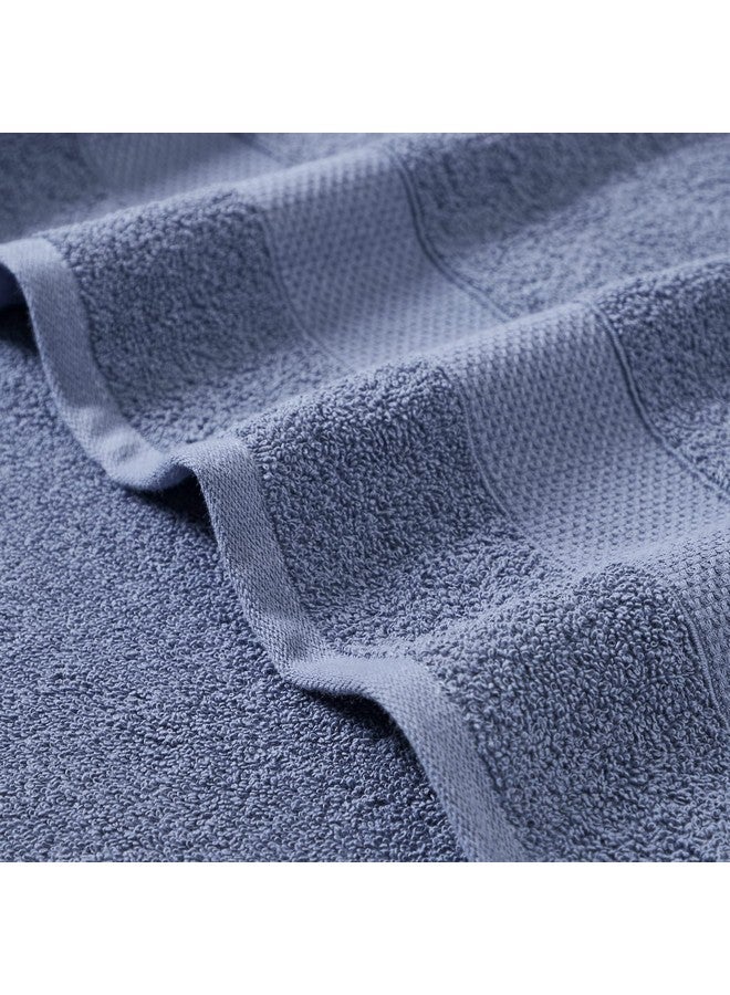 Modern Threads Modern Threads Pax 6-Piece Reversible Yarn Dyed Jacquard Towel Set - Bath Towels, Hand Towels, & Washcloths - Super Absorbent & Quick Dry - 100% Combed Cotton, Denim  - Image 3