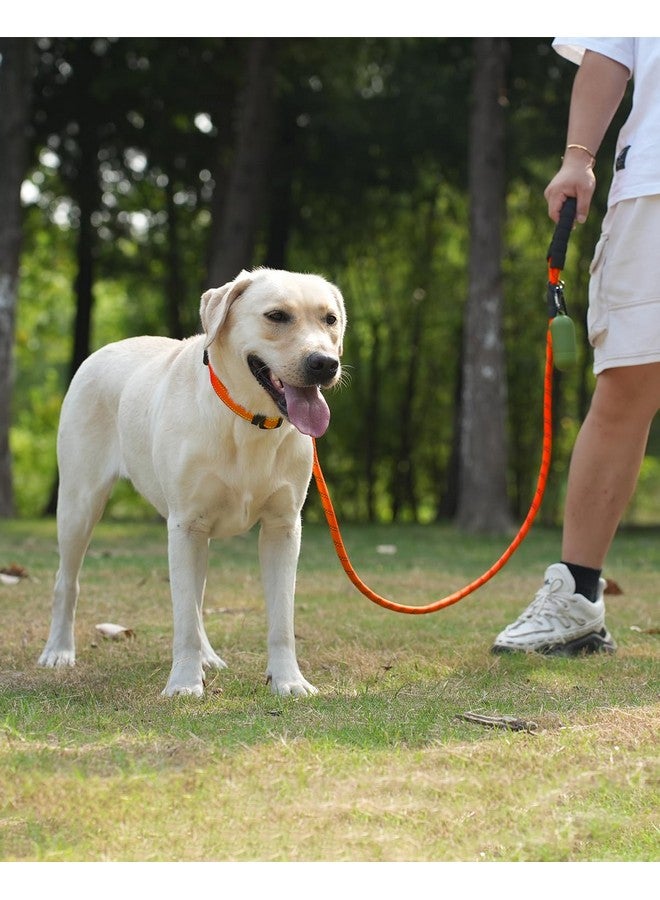 جويتيل مقود Joytale بطول 6/5/4 أقدام للكلاب من السلالات الكبيرة والمتوسطة، مقود قوي من النايلون المضفر، مقبض مبطن مريح ومقود قوي مع أكياس فضلات وموزع، برتقالي، 6 أقدام × 1/2 بوصة - Image 2