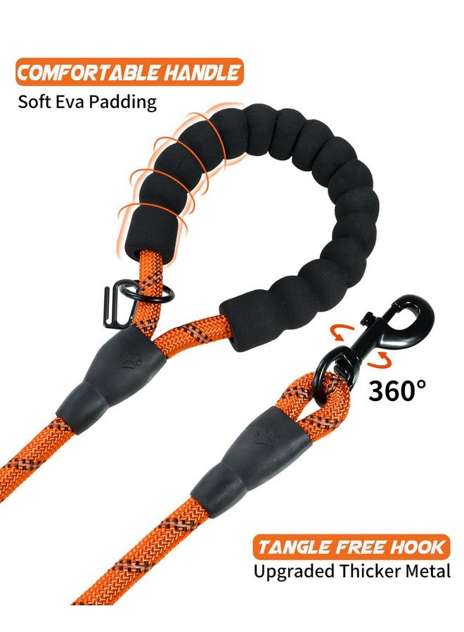 جويتيل مقود Joytale بطول 6/5/4 أقدام للكلاب من السلالات الكبيرة والمتوسطة، مقود قوي من النايلون المضفر، مقبض مبطن مريح ومقود قوي مع أكياس فضلات وموزع، برتقالي، 6 أقدام × 1/2 بوصة - Image 3