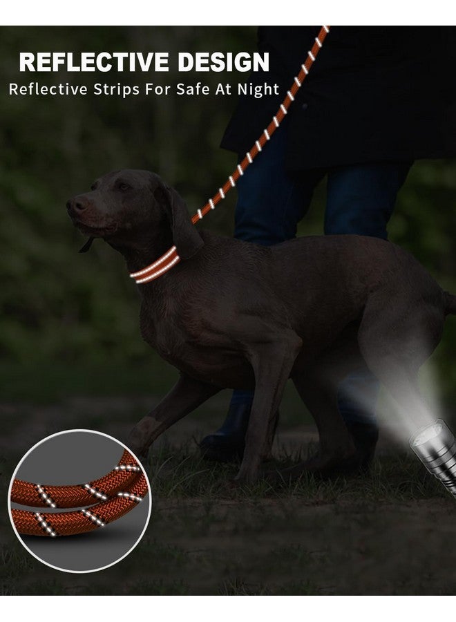 جويتيل مقود Joytale بطول 6/5/4 أقدام للكلاب من السلالات الكبيرة والمتوسطة، مقود قوي من النايلون المضفر، مقبض مبطن مريح ومقود قوي مع أكياس فضلات وموزع، برتقالي، 6 أقدام × 1/2 بوصة - Image 5