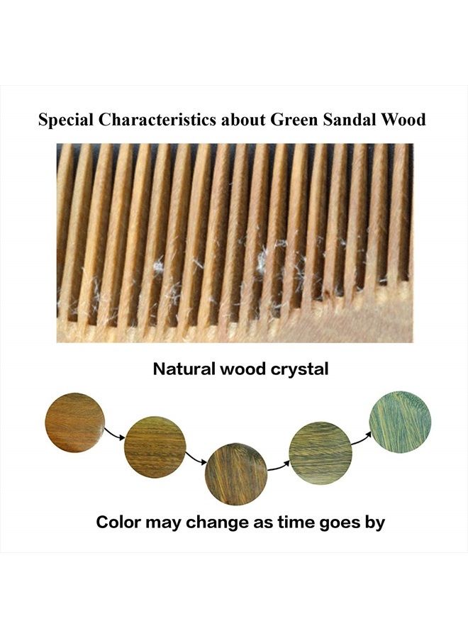 OneDor Natural Handmade Green Sandalwood Wide Tooth & Fine Tooth Wooden Comb Set, Natural Sandalwood scent for Beautiful Hairs. None-Tangled Hair & Anti-Static by nature - Image 5