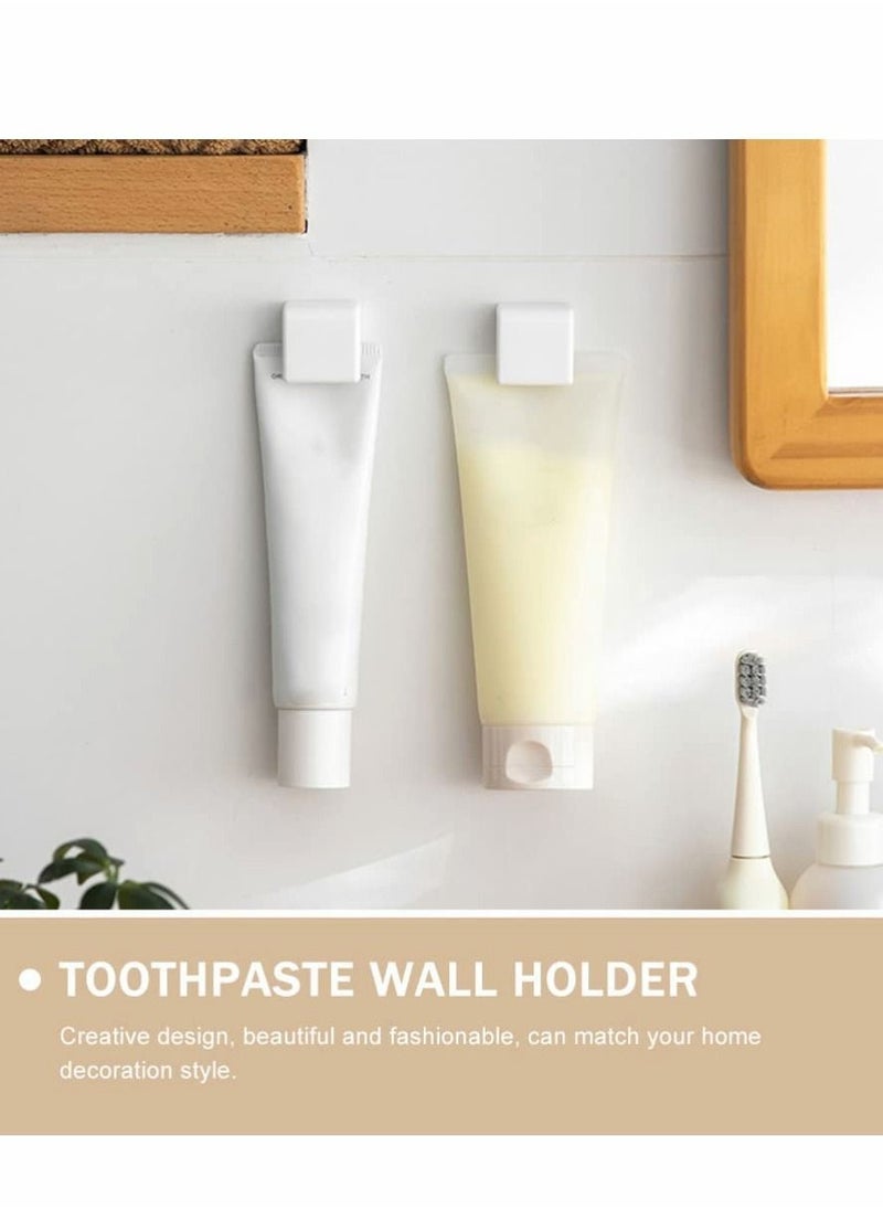 Y&D Toothpaste Rack, Holder Paste Clips Wall Mount Facial Cleanser Self Adhesive Hanging Multifunction Stand for Bathroom Tower, 4Pcs  - Image 2