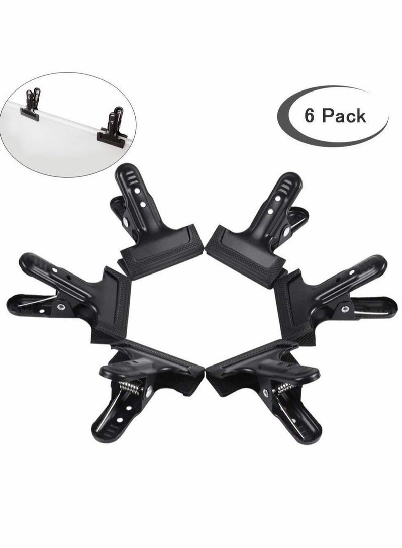 Captaintech Backdrop clips, 6 Pack Spring Clamps Heavy Duty Photography Background Clips with Protective rubber, large backdrop clamps for backdrop stand, Photo Studio,Adjustable Background Stand - Image 1