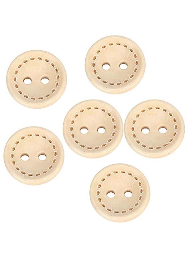 Wooden ons,100Pcs Clothing Decorative ons Double Hole Sewing ons for DIY Craft Sewing Clothing Knitting Crochet Card Making (1.5CM Marking) - Image 1