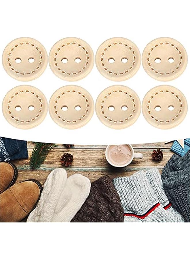 Wooden ons,100Pcs Clothing Decorative ons Double Hole Sewing ons for DIY Craft Sewing Clothing Knitting Crochet Card Making (1.5CM Marking) - Image 2