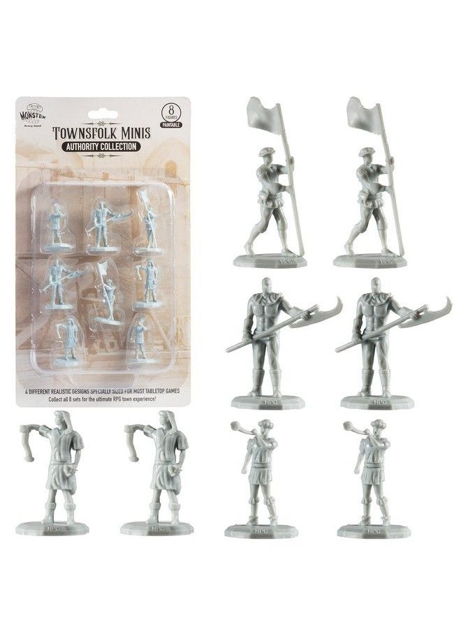 Monster Protectors - Monster Townsfolk Mini Fantasy Figures 8Pc Authority Figures Non Player Character Npc Miniatures 1" Hexsized Compatible W/Dnd Dungeons And Dragons Pathfinder & All Rpg Tabletop Games - Image 1