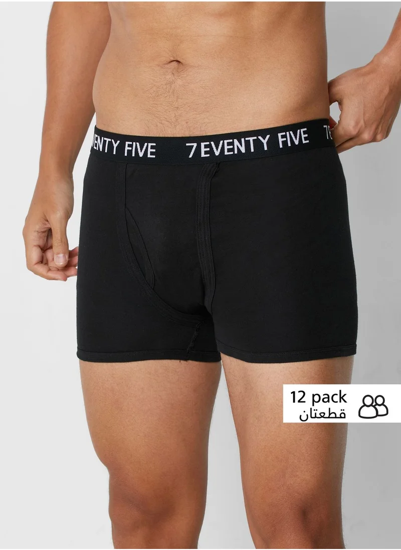 Seventy Five Basics 12 Pack Waist Band Trunks With Antibacterial Finish