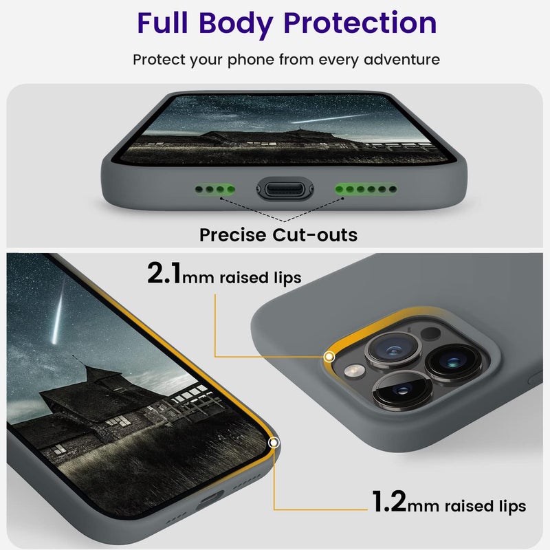 OTOFLY Designed for iPhone 14 Pro Max Case, Silicone Shockproof Slim Thin Phone Case for iPhone 14 Pro Max 6.7 inch (Space Gray) - Image 4