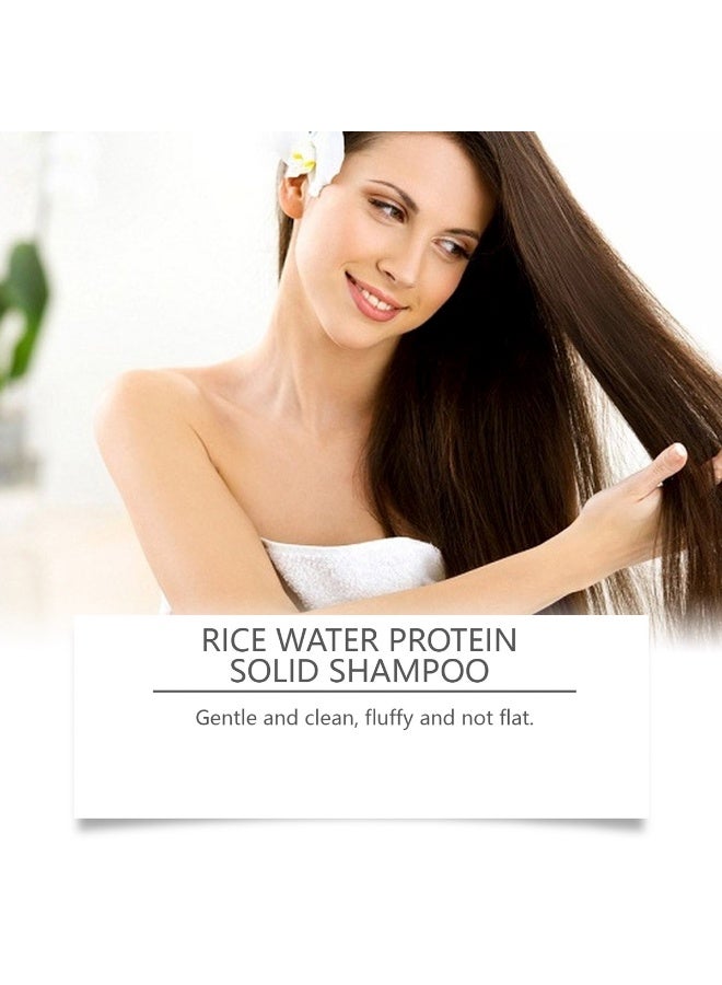 HOEGOA Rice Water Shampoo Soap Bar for Hair Growth, Rice Water Protein Shampoo Bar for Strengthening Weak or Damaged Hair, Hairs Loss Soap for Men and Women, 100ml/3.38fl oz - Image 3