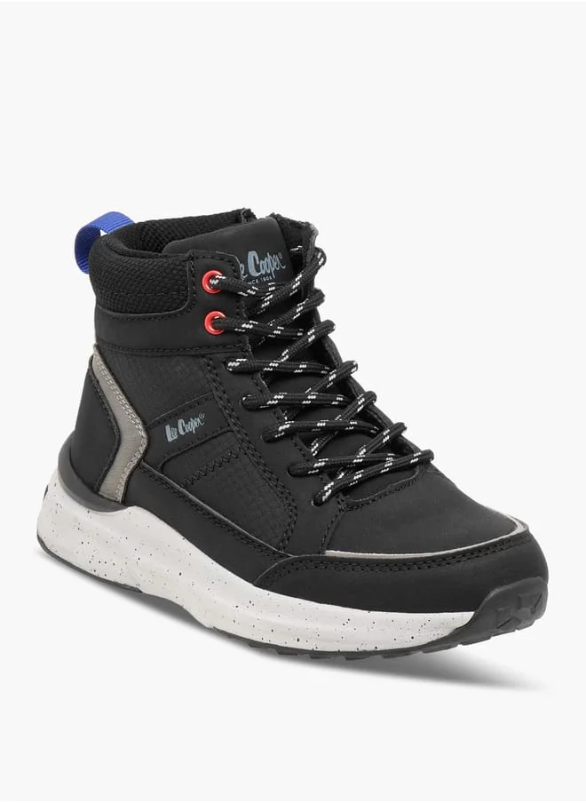 لي كوبر Boys' High Top Sneakers with Lace-Up Closure