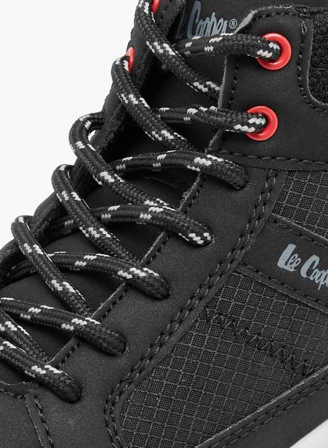 Lee Cooper Boys' High Top Sneakers with Lace-Up Closure