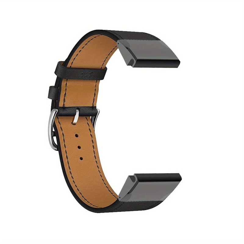 Genuine Pu Leather Replacement Watch Band For Garmin Fenix 6 And Fenix Pro Soft Lightweight Comfortable Design White Color Perfect Holiday Gift - Image 1