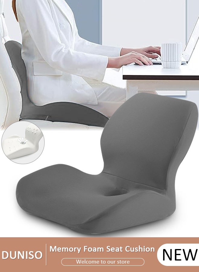 DUNISO وسادة مقعد من الإسفنج الذكي لكرسي المكتب ومقعد السيارة والطائرة والمبيض - لتخفيف آلام عرق النسا والورك والعصعص، وسادة كرسي المكتب للموظفين الذين يجلسون لفترة طويلة وسائقي السيارات - Image 1