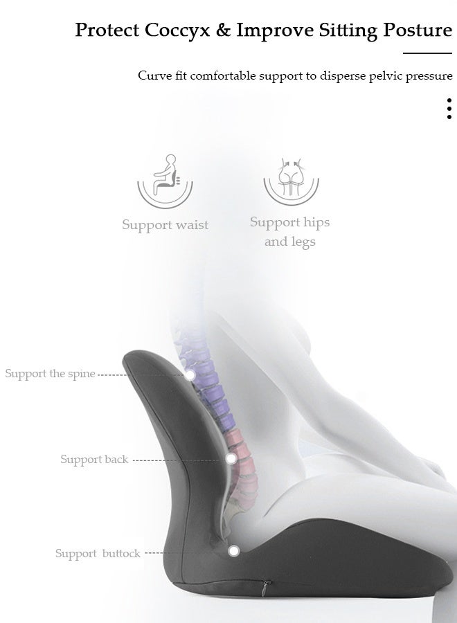 DUNISO وسادة مقعد من الإسفنج الذكي لكرسي المكتب ومقعد السيارة والطائرة والمبيض - لتخفيف آلام عرق النسا والورك والعصعص، وسادة كرسي المكتب للموظفين الذين يجلسون لفترة طويلة وسائقي السيارات - Image 4
