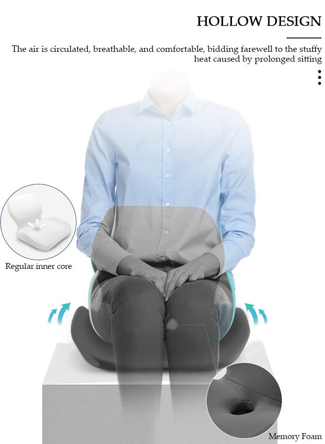 DUNISO وسادة مقعد من الإسفنج الذكي لكرسي المكتب ومقعد السيارة والطائرة والمبيض - لتخفيف آلام عرق النسا والورك والعصعص، وسادة كرسي المكتب للموظفين الذين يجلسون لفترة طويلة وسائقي السيارات - Image 5