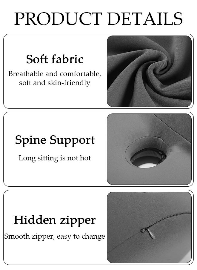 DUNISO - Lumbar Support Seat Cushion Memory Foam Pillow Set Ergonomic Sitting Pad Non-Slip Coccyx Orthopedic Lower Back Pillow with Washable Breathable Cover for Tailbone Pain Sciatica Relief Office Desk Chair - Image 1