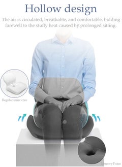 DUNISO Lumbar Support Seat Cushion Memory Foam Pillow Set Ergonomic Sitting Pad Non-Slip Coccyx Orthopedic Lower Back Pillow with Washable Breathable Cover for Tailbone Pain Sciatica Relief Office Desk Chair  - Image 3