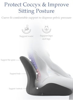 DUNISO Lumbar Support Seat Cushion Memory Foam Pillow Set Ergonomic Sitting Pad Non-Slip Coccyx Orthopedic Lower Back Pillow with Washable Breathable Cover for Tailbone Pain Sciatica Relief Office Desk Chair  - Image 5