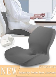 DUNISO Lumbar Support Seat Cushion Memory Foam Pillow Set Ergonomic Sitting Pad Non-Slip Coccyx Orthopedic Lower Back Pillow with Washable Breathable Cover for Tailbone Pain Sciatica Relief Office Desk Chair  - Image 1