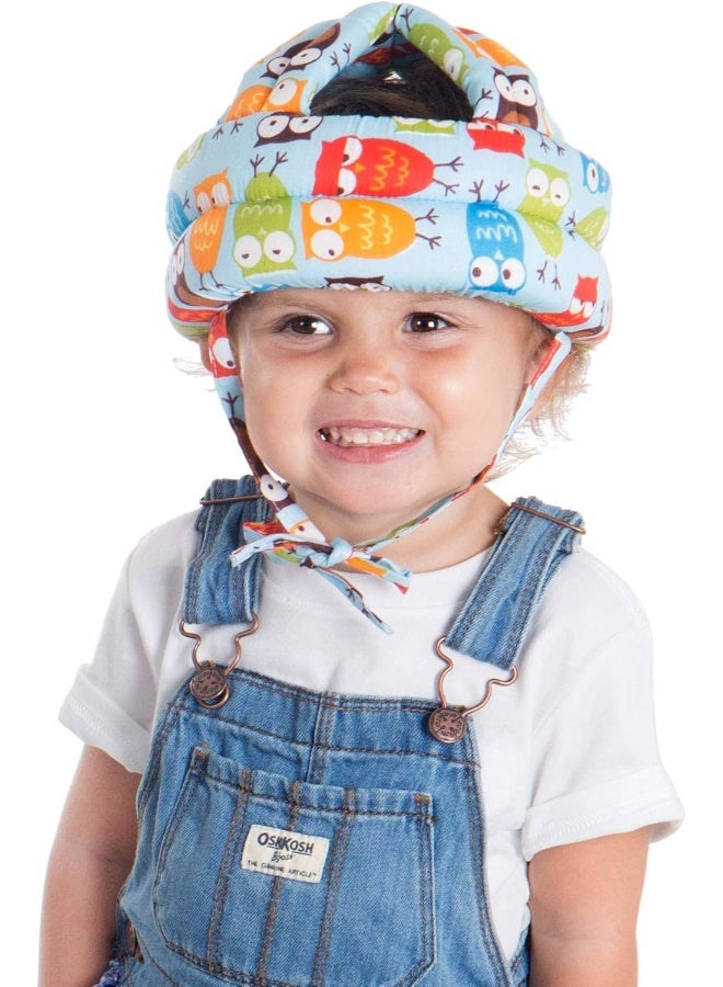 سيمبليسيتي Baby Infant Toddler No Bumps Safety Helmet Head Cushion Bumper Bonnet, Blue Owl, One Size - Image 5