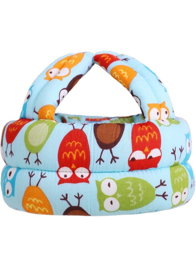 سيمبليسيتي Baby Infant Toddler No Bumps Safety Helmet Head Cushion Bumper Bonnet, Blue Owl, One Size - Image 1