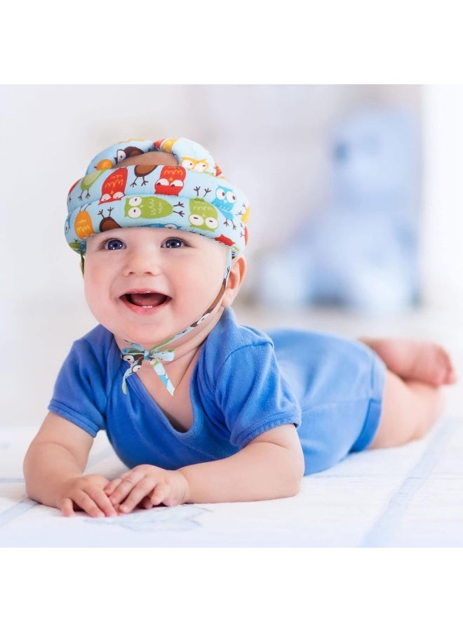 سيمبليسيتي Baby Infant Toddler No Bumps Safety Helmet Head Cushion Bumper Bonnet, Blue Owl, One Size - Image 4