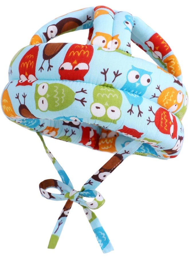 سيمبليسيتي Baby Infant Toddler No Bumps Safety Helmet Head Cushion Bumper Bonnet, Blue Owl, One Size - Image 2