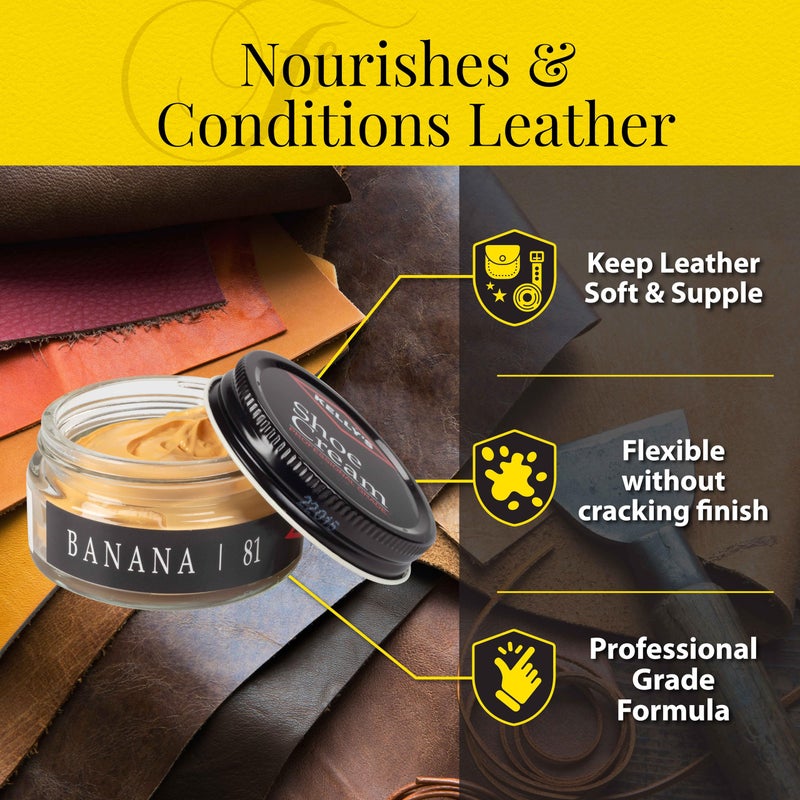 KELLYS Kelly's Banana Shoe Polish 1.5 oz - Professional Leather Shoe Cream - Image 5