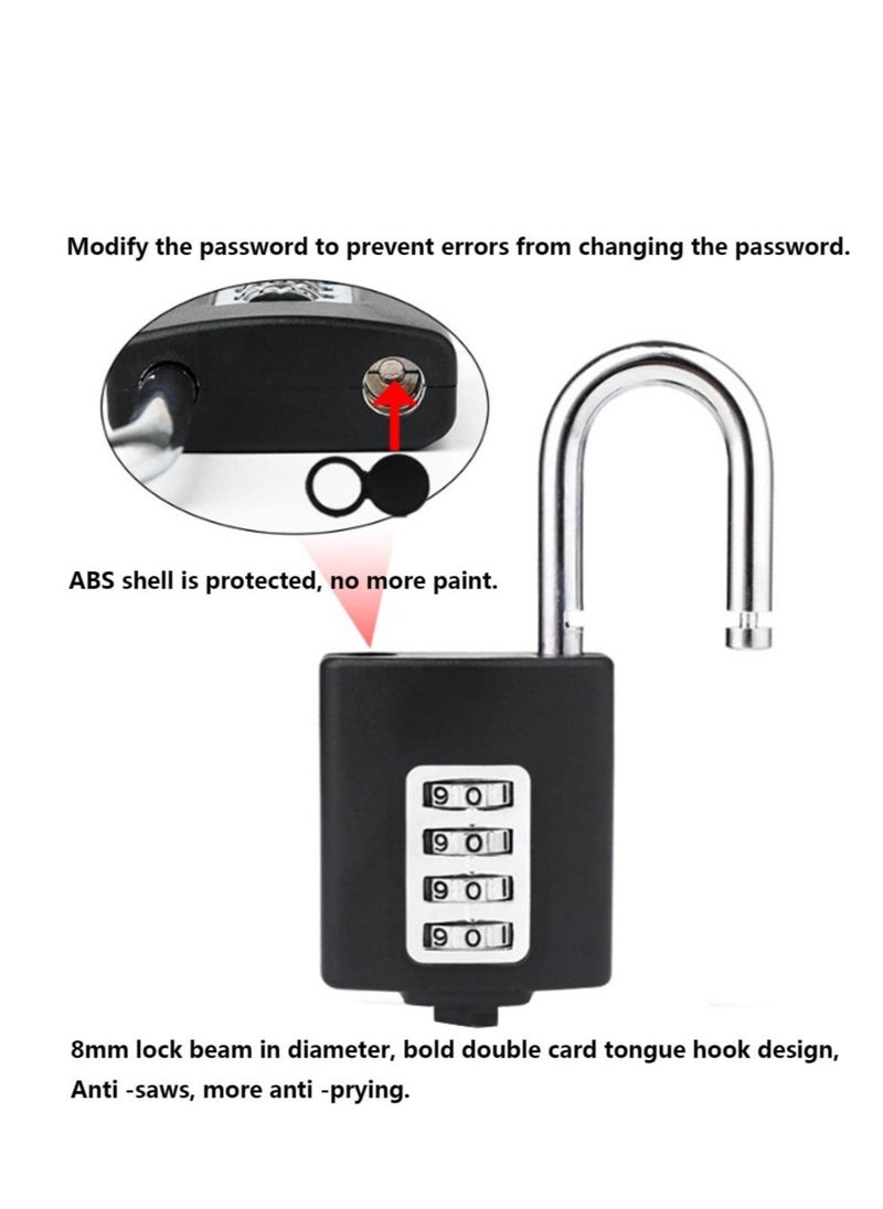 Excefore - Outdoor Weatherproof Padlock, Heavy Duty Combination Padlock, 4 -Digit Combination Lock, Suitable for School Gym Locker, Fence, Toolbox, Hasp Gate, Storage - Image 1