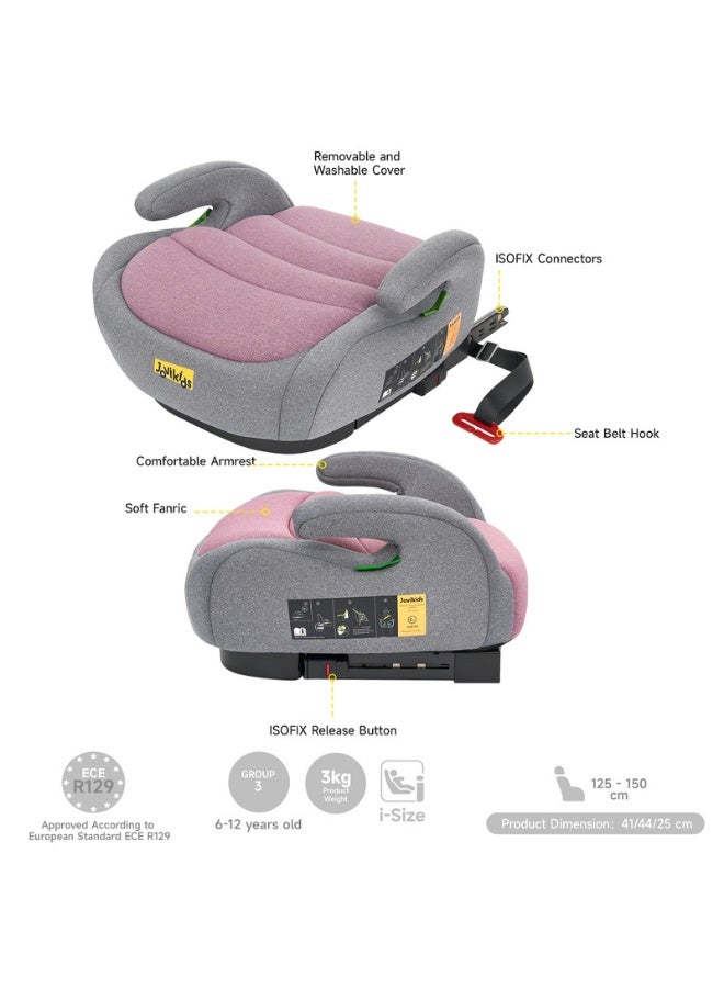 Jovikids مقعد تعزيز أوهُو I-Size للسيارة مع نظام ISOFIX، 125-150 سم (المجموعة 2/3، 6-12 سنة)، ECE R129 - Image 5