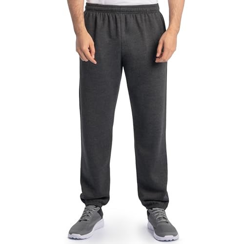 Fruit of the Loom mens Eversoft Fleece & Joggers (Regular Big Man) Sweatpants, Elastic Bottom - Black Heather, 3X-Large US - Image 1
