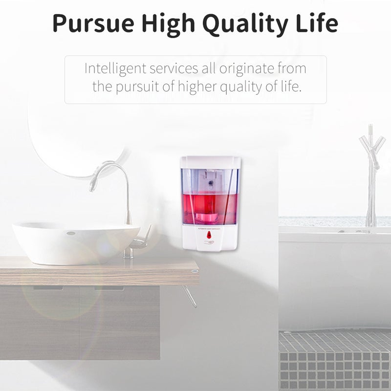 Automatic Soap Dispenser Hand Soap Infrared Motion Sensor Hand Shampoo Soap Alcohol Waterproof for Bathroom Kitchen Hotel Restaurant 700mL Capacity - Image 2