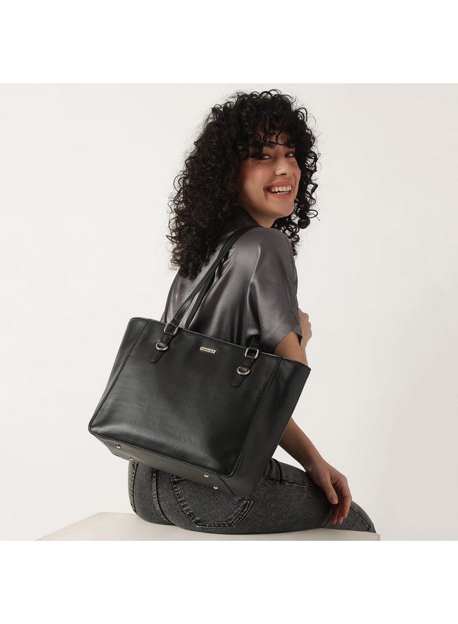 Fastrack Black Tote Bag For Women, Girls and Ladies | Laptop Tote Bag for Women | Ladies Purse Handbag - Image 2