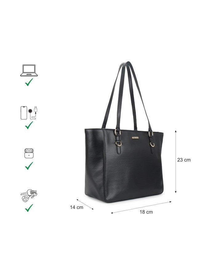 Fastrack Black Tote Bag For Women, Girls and Ladies | Laptop Tote Bag for Women | Ladies Purse Handbag - Image 4