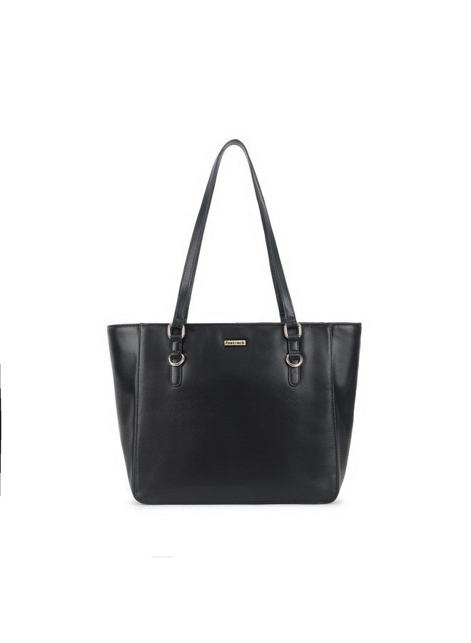 Fastrack Black Tote Bag For Women, Girls and Ladies | Laptop Tote Bag for Women | Ladies Purse Handbag - Image 1