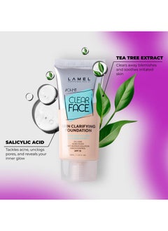 LAMEL LAMEL OhMy Clear Face Full Coverage Foundation - Acne Coverage - Salicylic Acid & Tea Tree Extract - Dewy & Flawless Finish - Sensitive Skin Care - Organic & Oil-Free - 401, 1.35 fl.oz  - Image 4