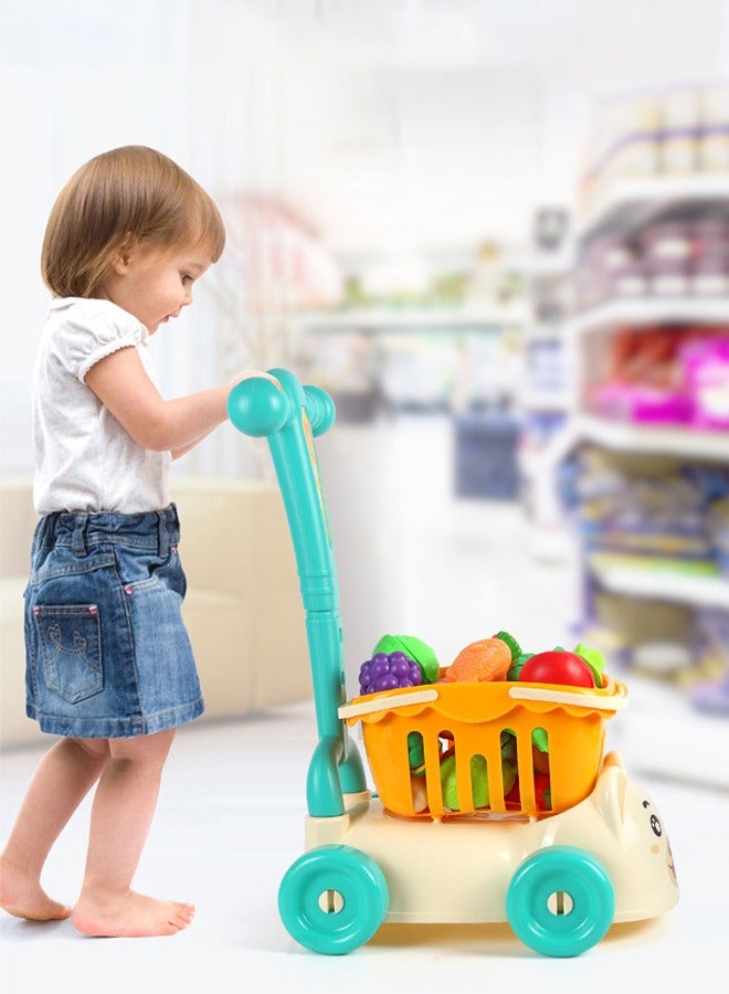 Kids Shopping Cart Kitchen Toy, Suprmarket Shopping Cart for Kids ,Pretend Play Trolley Toy for Toddlers Ages 2 3 4+,Grocery Shopping Cart with Wheels Easy Assembly  Child-Safe and Durable  Ages 2+ - Image 3
