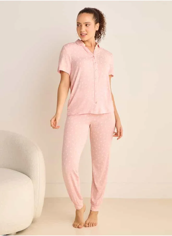 فاف All Over Print Shirt and Pyjama Set