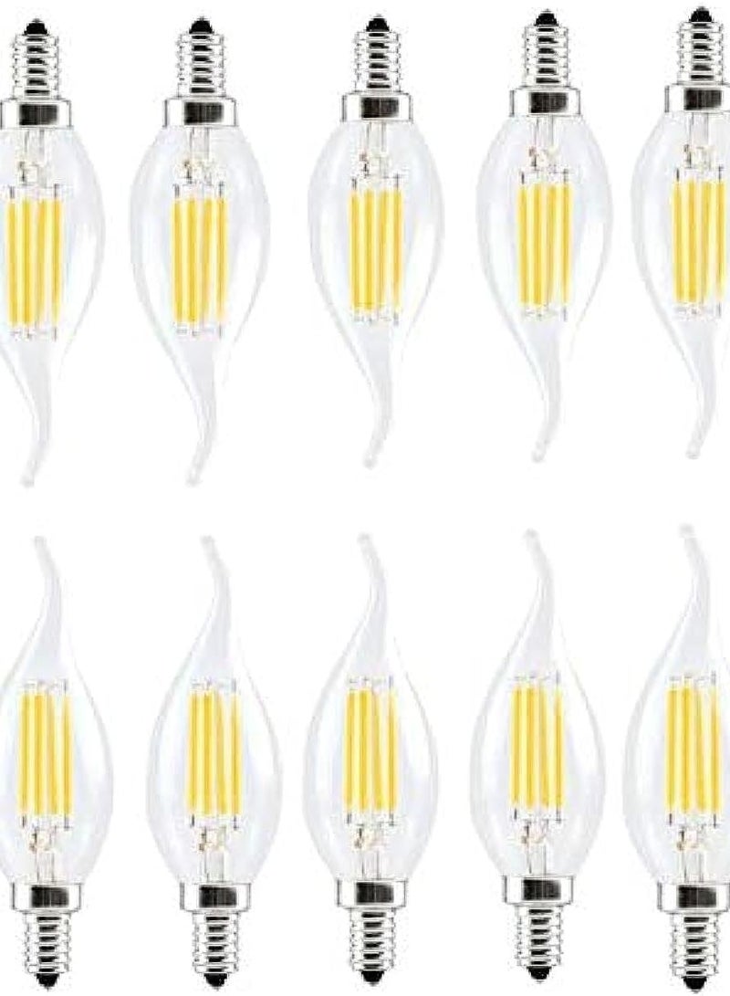 لمبة شعيرة ليد E14 وات 220 فولت أبيض دافئ 10 قطع،