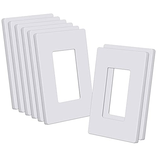CML Hardware CML Decorator Screwless Wall Plate, 1-Gang Receptacle Outlet Cover, 8 Pack Hidden Screw Smooth Face Switch Plates, Standard Size 2.91"x4.68", UL Listed, White - Image 1