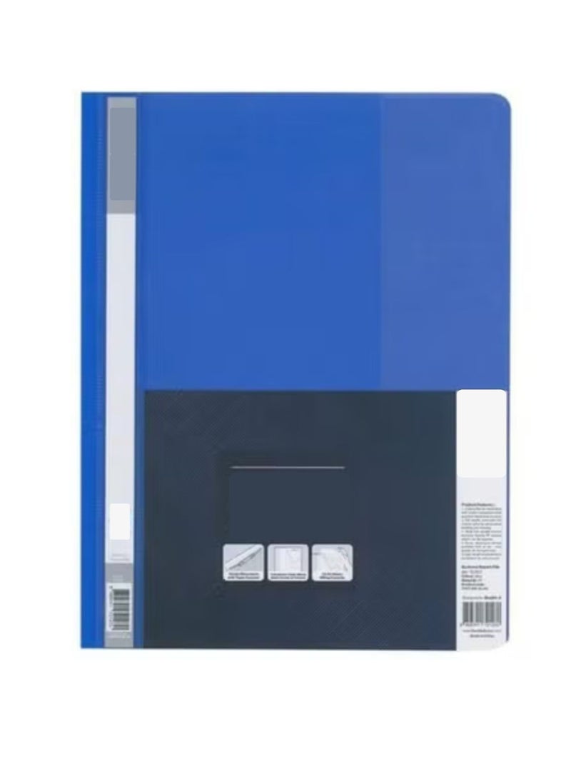 Report File A4 Blue, Clear Front Report Covers Project File For School Office Pack of 12