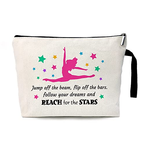 ZHANTUONE Gymnast Girls Funny Cosmetic Bag, for Travel Toiletry Zipper Storage Pouch Makeup Bag, Gymnasts Gifts,Gymnastics Makeup Bag for Women, Ymnastics Enthusiast Gifts, Girls Gymnast Inspirational Gifts - Image 1