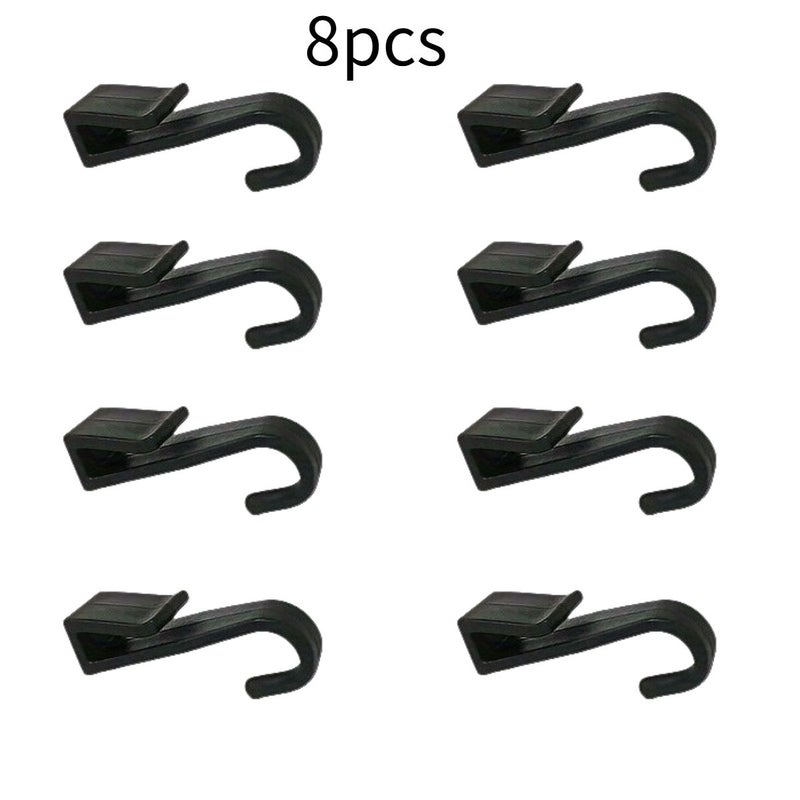 8 White Mini Storage Hooks Multipurpose Bathroom Clothes Clips Utility Hangers - Image 1