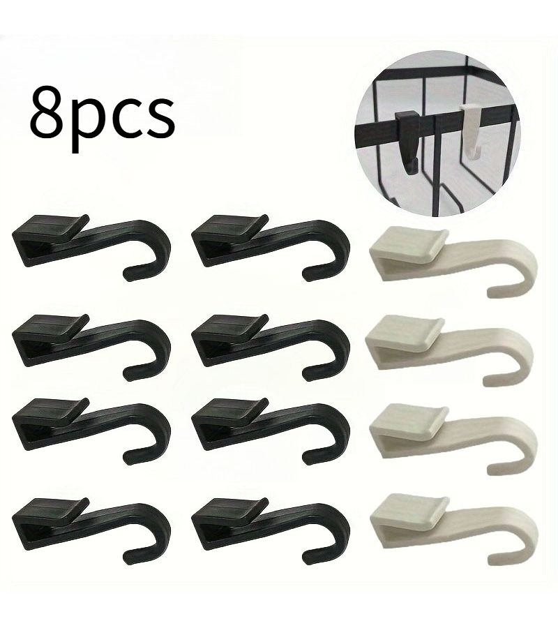8 White Mini Storage Hooks Multipurpose Bathroom Clothes Clips Utility Hangers - Image 3