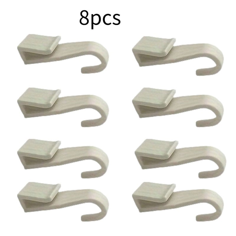 8 White Mini Storage Hooks Multipurpose Bathroom Clothes Clips Utility Hangers - Image 4