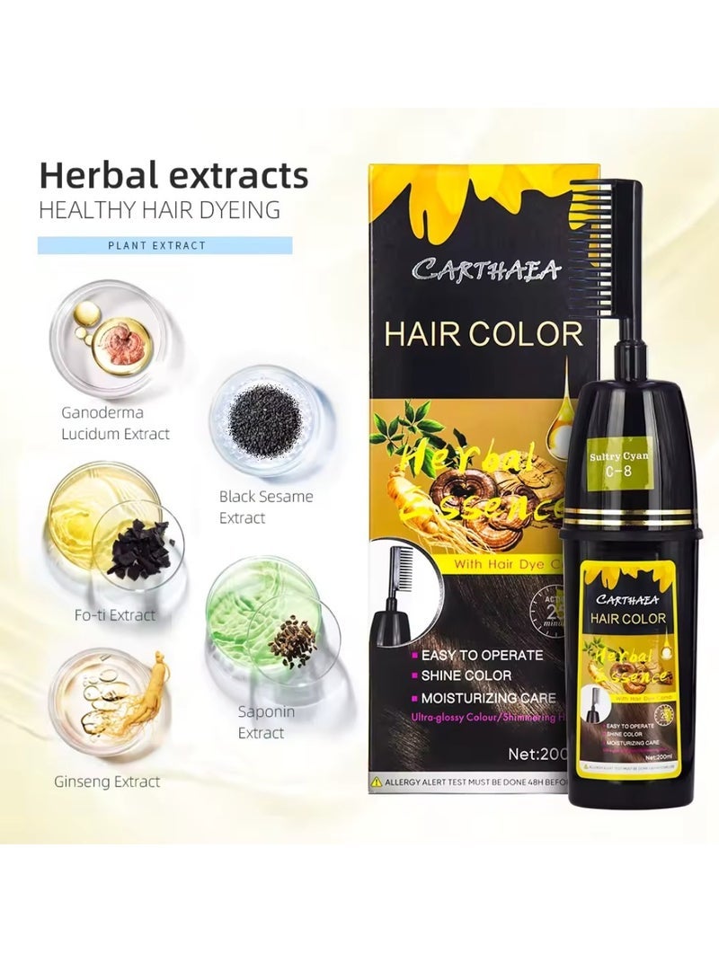 Carthaea 200ml Chestnut Brown Hair Dye Color with Comb Hair Dye Comb with Herbal Essence 15 to 25 Min Easy Hair Coloring Shampoo Moisturizing Shining Ultra Glossy Color Cream Hair Dyeing Color Cream - Image 3