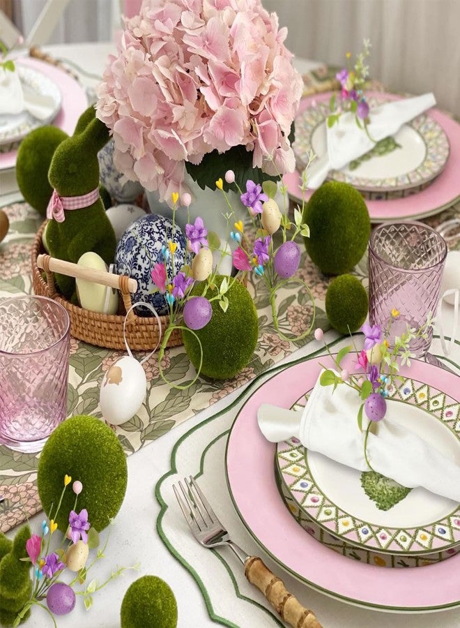 BASEMMAHER Easter Eggs Napkin Ring Set of 4, Spring Colorful Foam Eggs Floral Napkin Ring Holder Farmhouse Table Decoration for Easter Family Dining Banquet Wedding Holiday Table Decor - Image 4