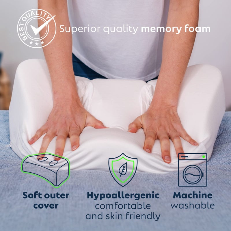 PureComfort â€“ Side Sleeping Pillow | Height Adjustable | Ear Pain Relief | CPAP Pillow | Wrinkle Prevention | TMJ | Advanced Memory Foam with Soft Cover (Soft) - Image 5